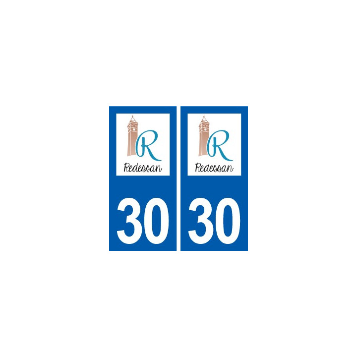 30 Redessan logo ville autocollant plaque immatriculation département