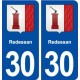 30 Redessan blason ville autocollant plaque immatriculation département