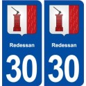 30 Redessan blason ville autocollant plaque immatriculation département