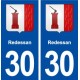 30 Redessan blason ville autocollant plaque immatriculation département
