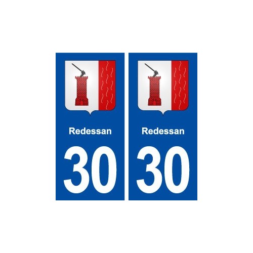 30 Redessan blason ville autocollant plaque immatriculation département