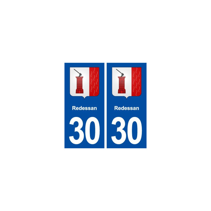 30 Redessan blason ville autocollant plaque immatriculation département