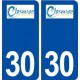 30 Clarensac logo ville autocollant plaque immatriculation département