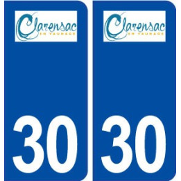 30 Clarensac logo ville autocollant plaque immatriculation département