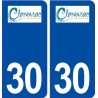 30 Clarensac logo ville autocollant plaque immatriculation département