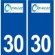 30 Clarensac logo ville autocollant plaque immatriculation département
