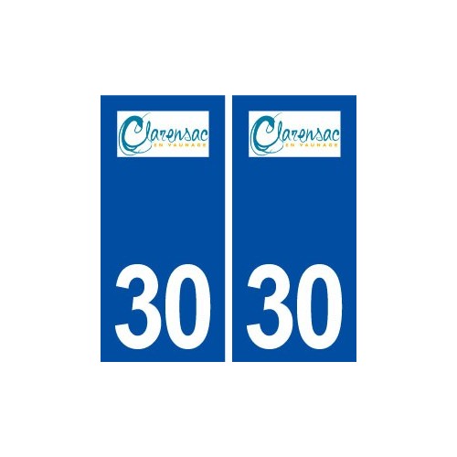 30 Clarensac logo ville autocollant plaque immatriculation département