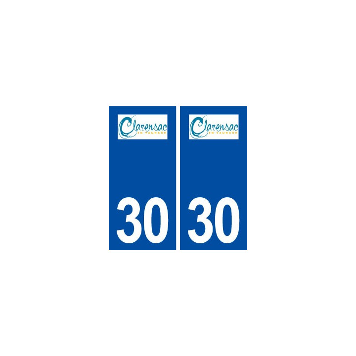 30 Clarensac logo ville autocollant plaque immatriculation département