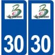 30 Bessèges logo ville autocollant plaque immatriculation département