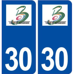 30 Bessèges logo ville autocollant plaque immatriculation département
