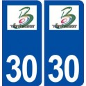30 Bessèges logo ville autocollant plaque immatriculation département
