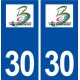 30 Bessèges logo ville autocollant plaque immatriculation département
