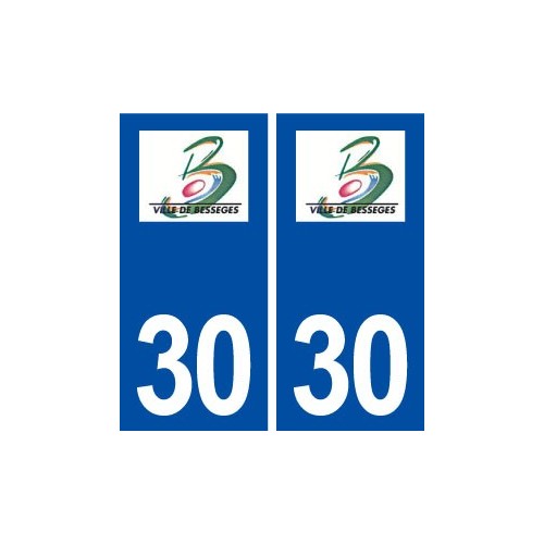 30 Bessèges logo ville autocollant plaque immatriculation département