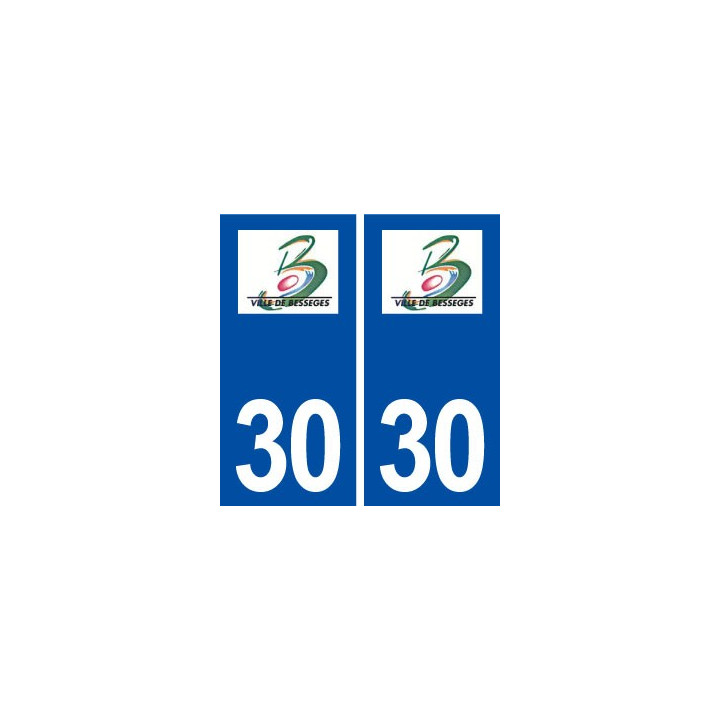 30 Bessèges logo ville autocollant plaque immatriculation département