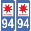 94 Val de Marne autocollant plaque