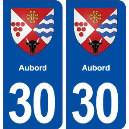 30 Aubord blason ville autocollant plaque immatriculation département