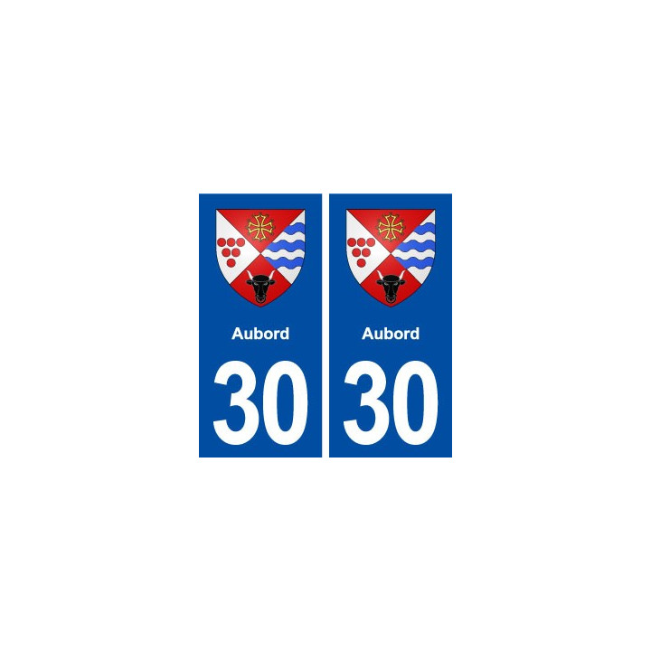 30 Aubord blason ville autocollant plaque immatriculation département