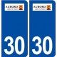 30 Aubord logo ville autocollant plaque immatriculation département