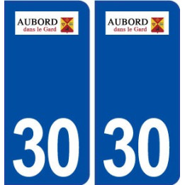 30 Aubord logo ville autocollant plaque immatriculation département