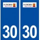 30 Aubord logo ville autocollant plaque immatriculation département