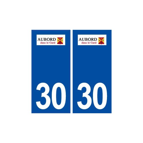 30 Aubord logo ville autocollant plaque immatriculation département