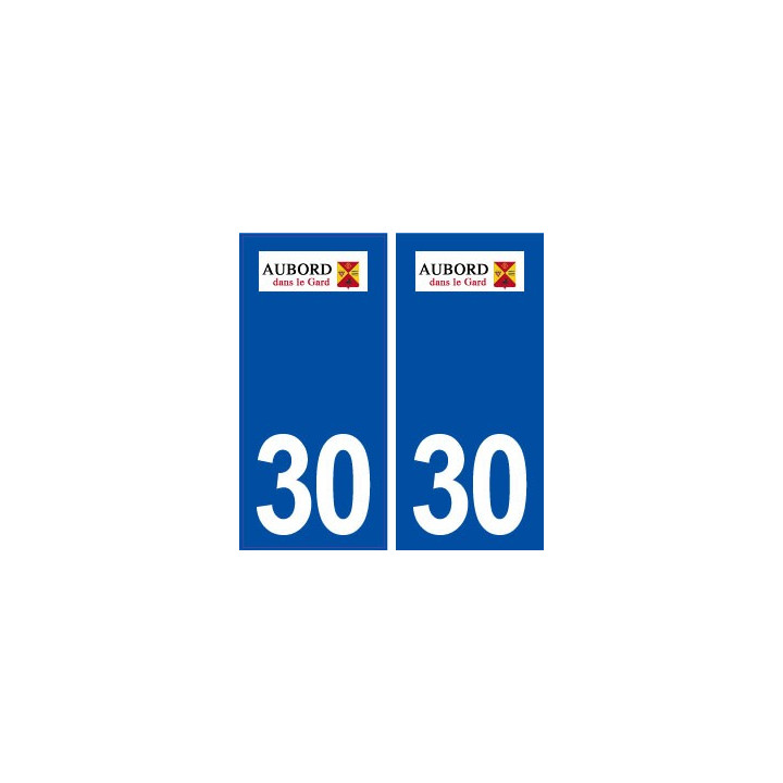30 Aubord logo ville autocollant plaque immatriculation département