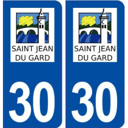 30 Saint Jean du Gard logo ville autocollant plaque immatriculation département