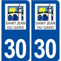 30 Saint Jean du Gard logo ville autocollant plaque immatriculation département