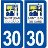 30 Saint Jean du Gard logo ville autocollant plaque immatriculation département