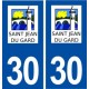 30 Saint Jean du Gard logo ville autocollant plaque immatriculation département