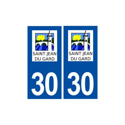 30 Saint Jean du Gard logo ville autocollant plaque immatriculation département