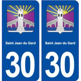 30 Saint Jean du Gard blason ville autocollant plaque immatriculation département