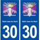 30 Saint Jean du Gard blason ville autocollant plaque immatriculation département