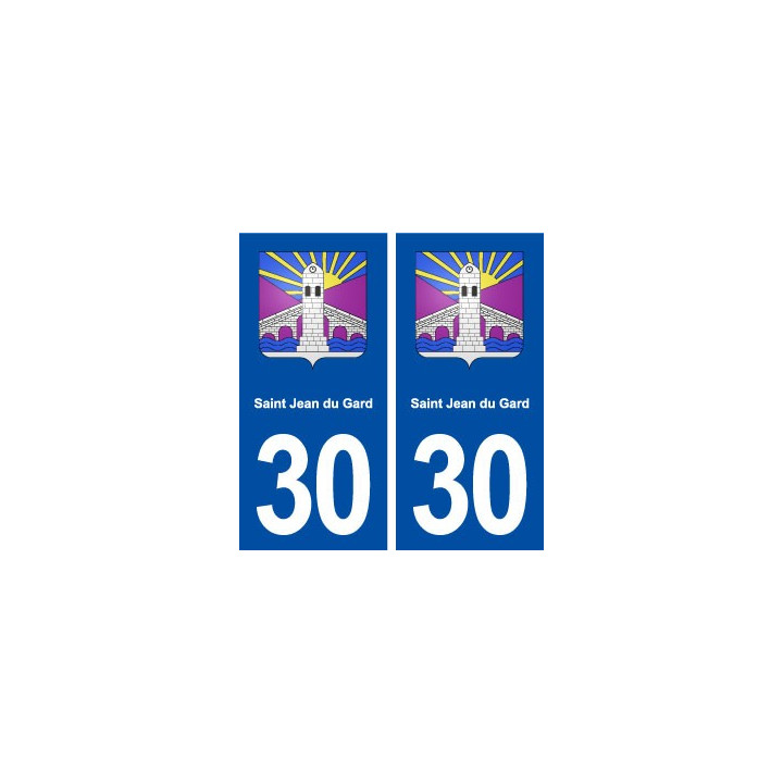 30 Saint Jean du Gard blason ville autocollant plaque immatriculation département