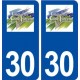 30 Jonquières Saint Vincent logo ville autocollant plaque immatriculation département