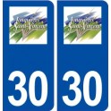 30 Jonquières Saint Vincent logo ville autocollant plaque immatriculation département