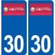 30 Montfrin logo ville autocollant plaque immatriculation département