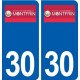 30 Montfrin logo ville autocollant plaque immatriculation département
