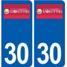 30 Montfrin logo ville autocollant plaque immatriculation département