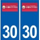 30 Montfrin logo ville autocollant plaque immatriculation département