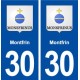 30 Montfrin blason ville autocollant plaque immatriculation département