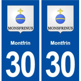30 Montfrin blason ville autocollant plaque immatriculation département