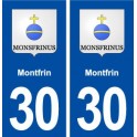 30 Montfrin blason ville autocollant plaque immatriculation département
