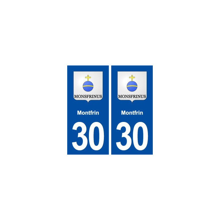 30 Montfrin blason ville autocollant plaque immatriculation département