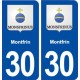 30 Montfrin blason ville autocollant plaque immatriculation département