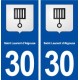 30 Saint Laurent d'Aigouze blason ville autocollant plaque immatriculation département