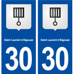 30 Saint Laurent d'Aigouze blason ville autocollant plaque immatriculation département