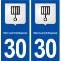 30 Saint Laurent d'Aigouze blason ville autocollant plaque immatriculation département