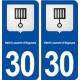 30 Saint Laurent d'Aigouze blason ville autocollant plaque immatriculation département