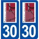 30 Saint Laurent d'Aigouze logo ville autocollant plaque immatriculation département